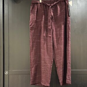 Chic Burgundy Women's Wide Leg Pants
